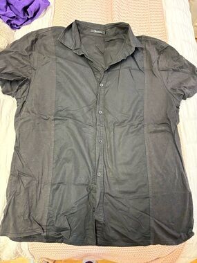 Alexander Wang Black Short-Sleeve Button-Down Shirt